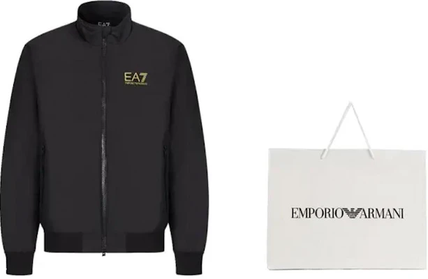 EMPORIO ARMANI FW22 EA7 標誌印花拉鍊羊毛外套 黑色. 6LPB27-PN27Z-0208 Shop EMPORIO ARMANI FW22 EA7 標誌印花拉鍊羊毛外套 黑色. 6LPB27-PN27Z-0208