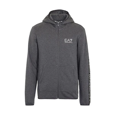 Emporio Armani FW22 EA7 Logo Print Hoodie Dark Grey 6GPM32-1J07Z-3909