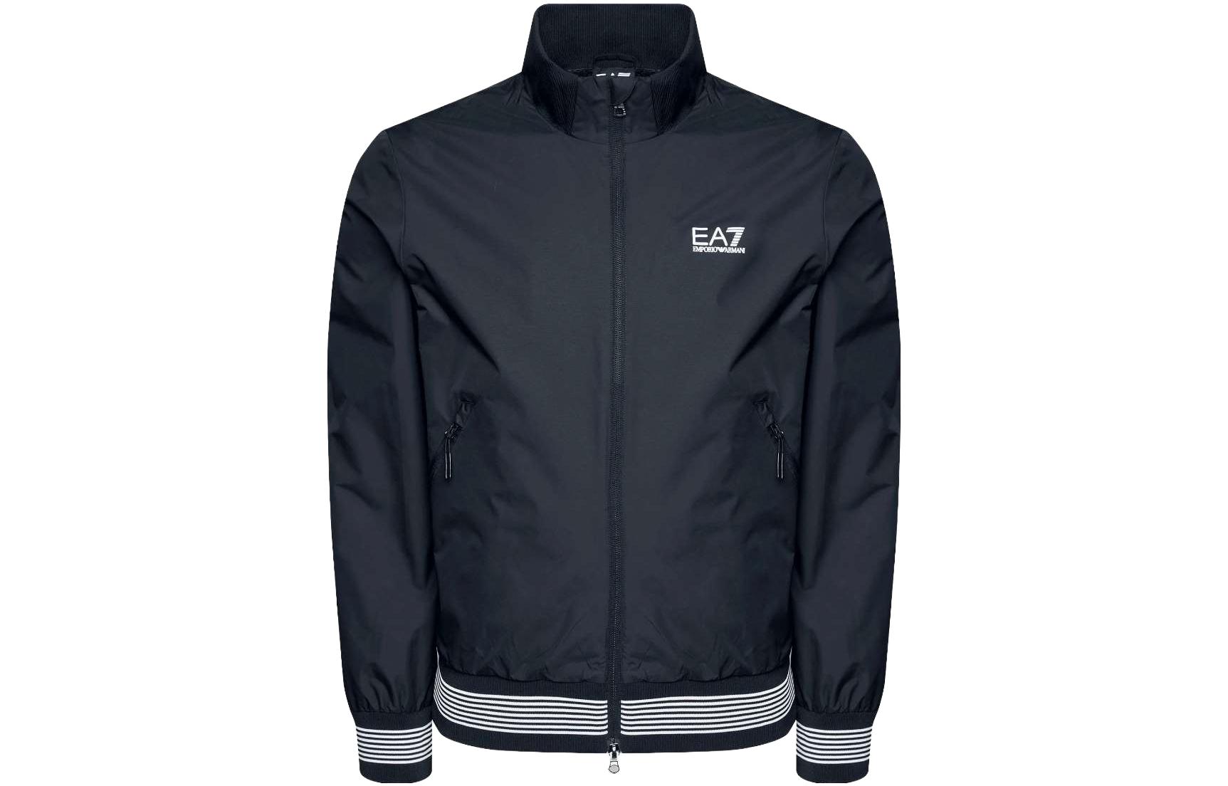 Emporio Armani FW22 EA7 Logo Print Zip-Up Jacket Navy Blue 3KPB01-PN27Z-1578