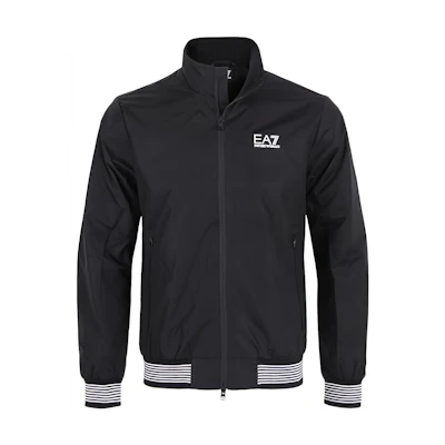 Emporio Armani FW22 EA7 Striped Logo Zip-Up Jacket Black () 3LPB07-PN27Z-1200