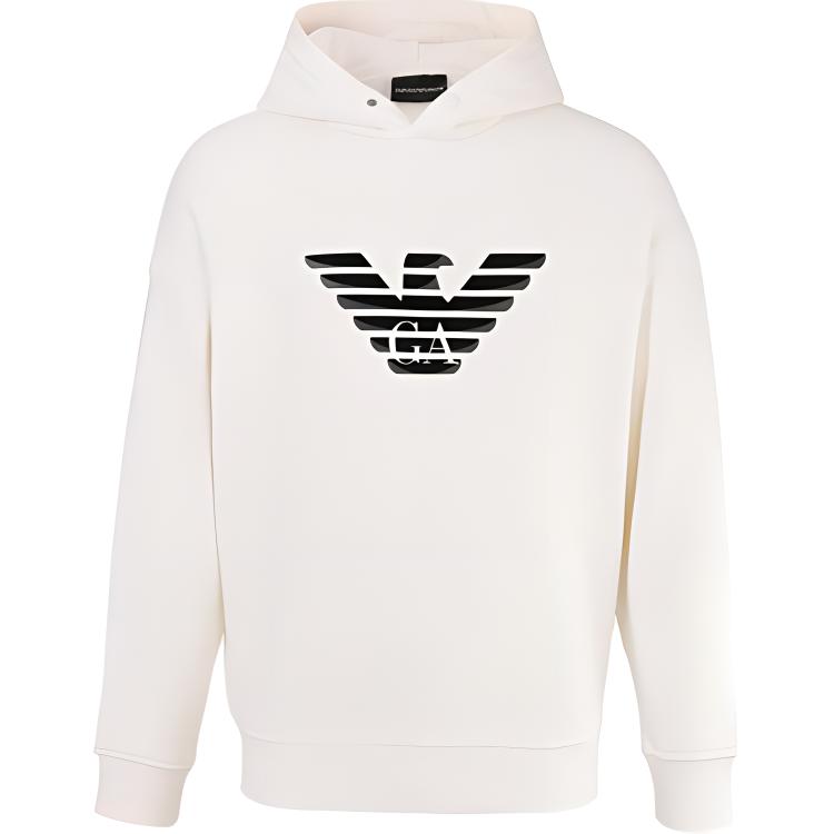 Emporio Armani FW22 Eagle Logo Pullover Sweatshirt White - . 6L1ML9-1JWPZ-001E4