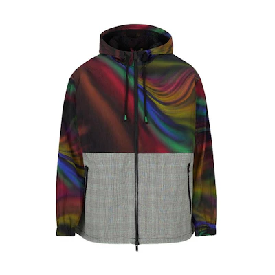 Emporio Armani FW22 Eco-Friendly Colorblock Hooded Zip Jacket for Men Multicolor 3L1B7A-1N40Z-F522