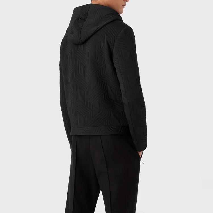 Purchase EMPORIO ARMANI FW22 Jaket Hoodie Corak Embossed Hitam H31R41-C1247-1999