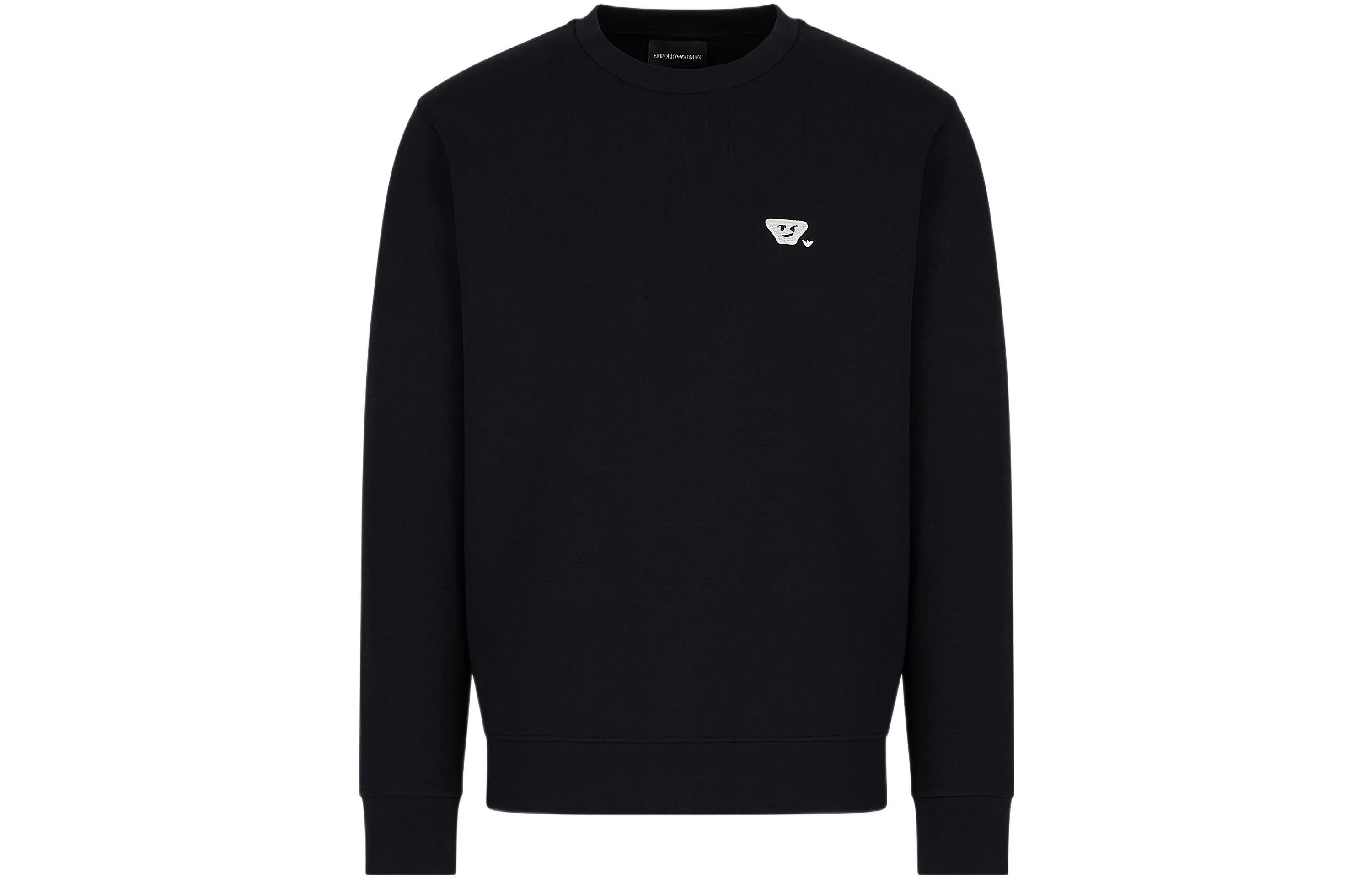 Emporio Armani FW22 Emoji Patch Pullover Sweatshirt Black 8N1MFC1-JHSZ1-0920