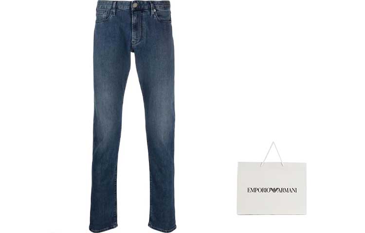 EMPORIO ARMANI FW22 Essentials  Mid-Rise Straight Washed Jeans Blue. 8N1J06-1G19Z-0942 圖 3