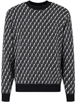 Emporio Armani FW22 Geometric Knit Crewneck Sweater Black Fashion 6L1MXX1-MCQZ1-F633 Emporio Armani FW22 Geometric Knit Crewneck Sweater Black Fashion 6L1MXX1-MCQZ1-F633