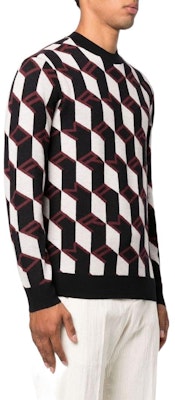 EMPORIO ARMANI FW22 Geometric Logo Jacquard Crewneck Sweater Men Multi-color 6L1MXX-1MCQZ-F318 Purchase EMPORIO ARMANI FW22 Geometric Logo Jacquard Crewneck Sweater Men Multi-color 6L1MXX-1MCQZ-F318