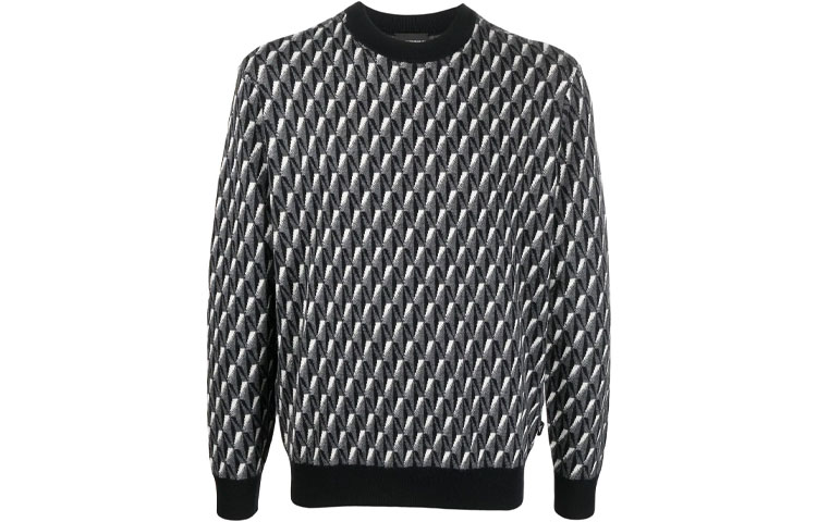 Order EMPORIO ARMANI FW22 Baju Knit Logo Geometri Pullover Hitam. 6L1MXX-1MCQZ-F633