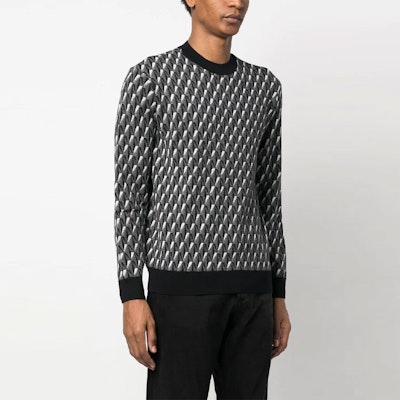 EMPORIO ARMANI FW22 Baju Knit Logo Geometri Pullover Hitam. 6L1MXX-1MCQZ-F633 Shop EMPORIO ARMANI FW22 Baju Knit Logo Geometri Pullover Hitam. 6L1MXX-1MCQZ-F633