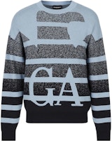Emporio Armani FW22 Gradient Jacquard Crewneck Sweater Light Blue 6L1MX91-MKYZ1-F925 Emporio Armani FW22 Gradient Jacquard Crewneck Sweater Light Blue 6L1MX91-MKYZ1-F925