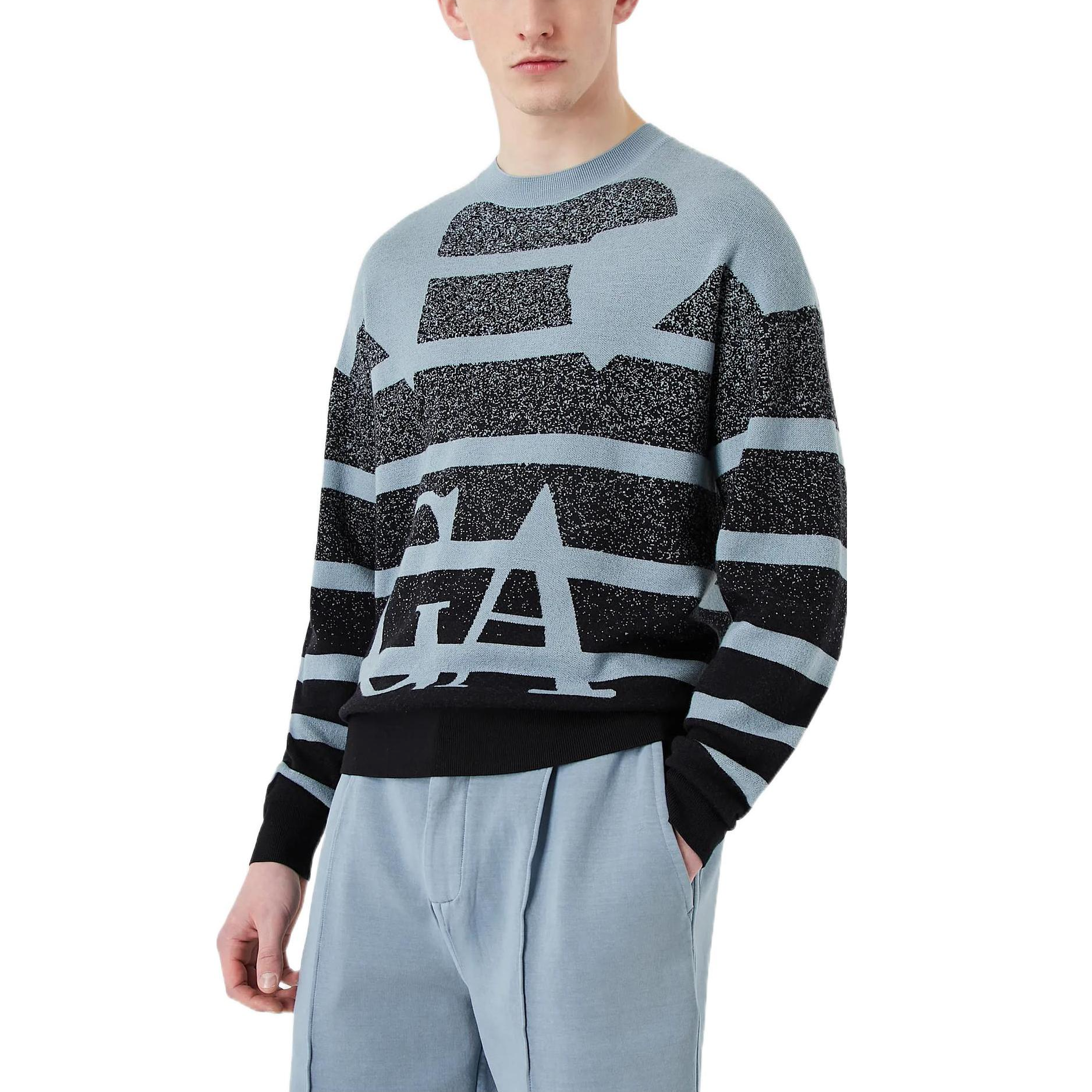 Purchase Emporio Armani FW22 Gradient Jacquard Crewneck Sweater Biru Muda 6L1MX91-MKYZ1-F925