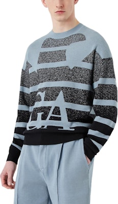 Emporio Armani FW22 Gradient Jacquard Crewneck Sweater Biru Muda 6L1MX91-MKYZ1-F925 Purchase Emporio Armani FW22 Gradient Jacquard Crewneck Sweater Biru Muda 6L1MX91-MKYZ1-F925