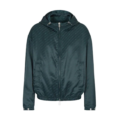 Emporio Armani FW22 Green Logo Jacquard Zip Hoodie Jacket Men 6L1BL31-NLBZ1-F519