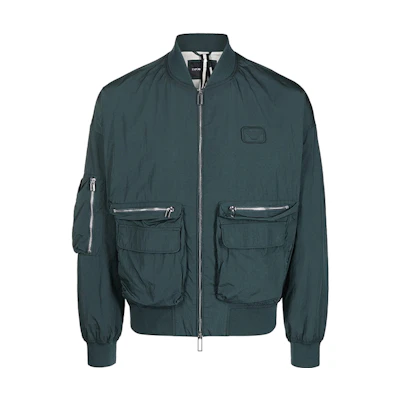 Emporio Armani FW22 Green Multi-Pocket Bomber Jacket 6L1BM4-1NKWZ-0586