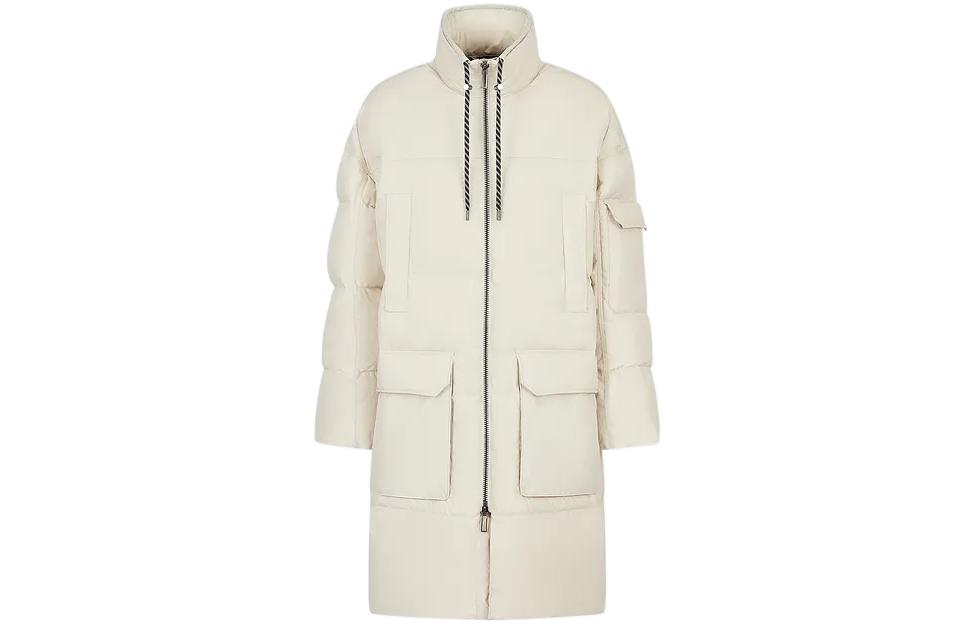 Emporio Armani FW22 High Neck Zip Jacket in Off-White 6L1L901-NNFZ1-0101