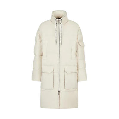 Emporio Armani FW22 High Neck Zip Jacket in Off-White 6L1L901-NNFZ1-0101