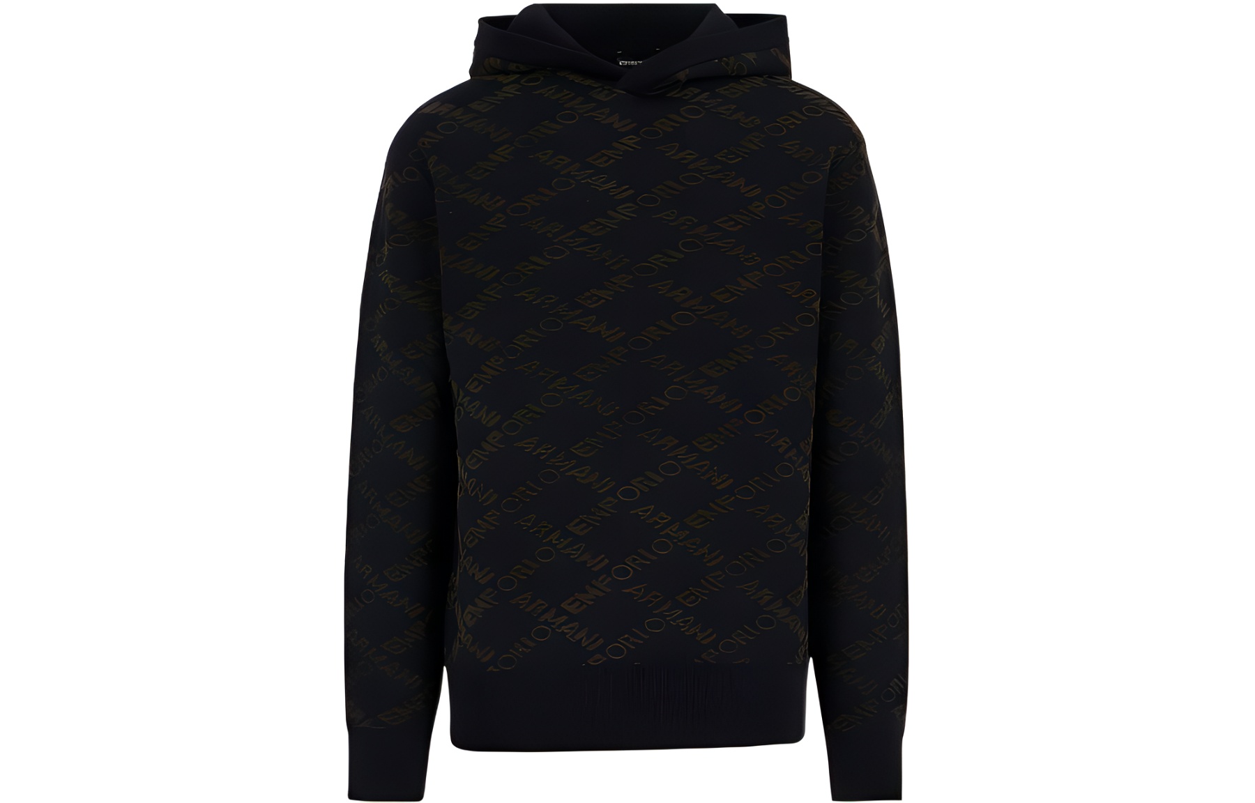 Emporio Armani FW22 Jacquard Logo Hoodie Navy Blue Sweatshirt 6K1MT9-1MD3Z-10920