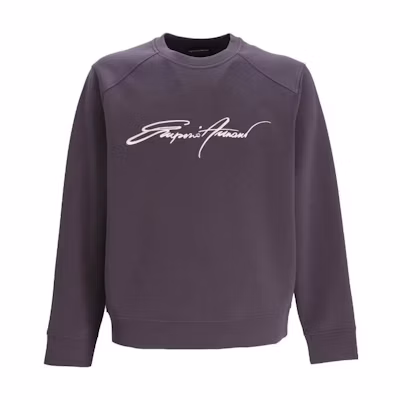 Emporio Armani FW22 Letter Print Crewneck Sweatshirt Battleship Gray 6L1MP3-1JHSZ-06A3