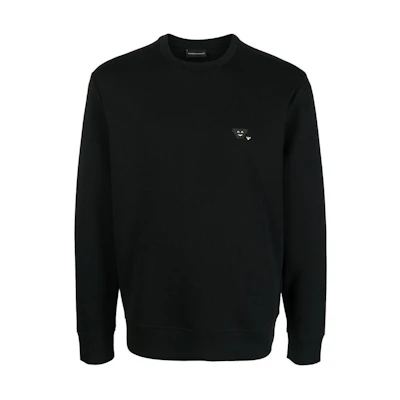Emporio Armani FW22 Logo Crewneck Long Sleeve Sweatshirt Black Mens 8N1MF-C1JHS-Z999