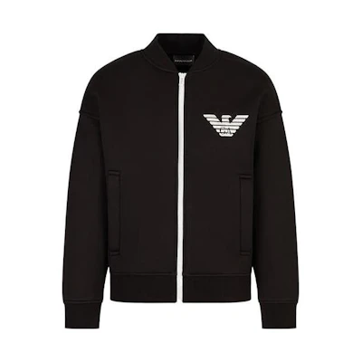 Emporio Armani FW22 Logo Full-Zip Hoodie Black 6L1MM31-JUWZ1-0999
