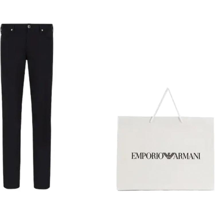 Sizing EMPORIO ARMANI FW22 Celana Jeans Pria Logo Mid-Rise Warna Solid. 8N1J06-1GN0Z-0142