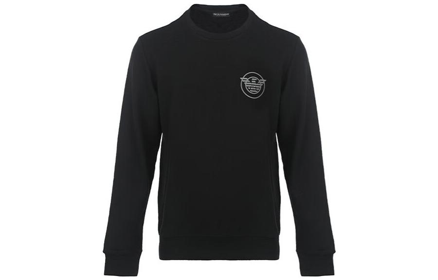 Emporio Armani FW22 Logo Print Crewneck Casual Sweatshirt Men’s Black 111785-2F573-00020