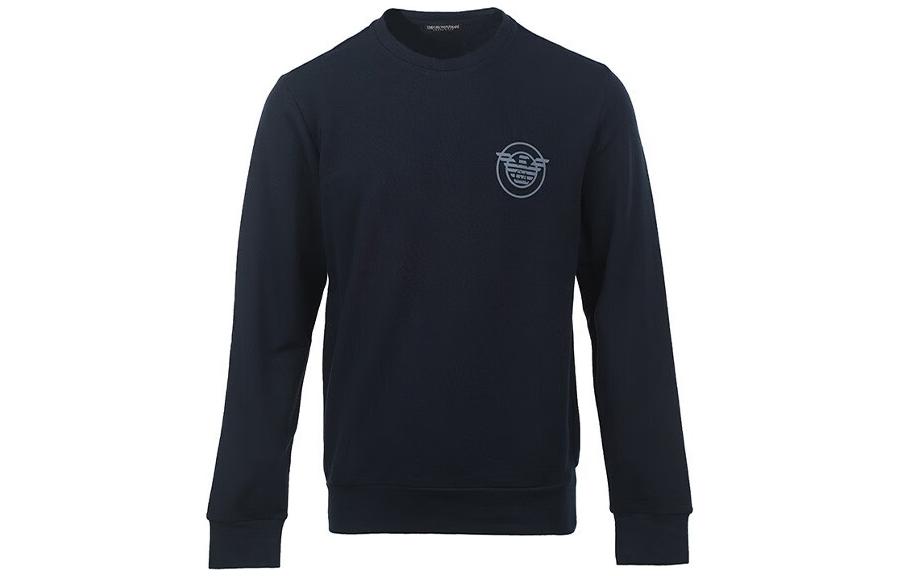 Emporio Armani FW22 Logo Print Crewneck Pullover Sweatshirt Men’s Navy 111785-2F573-00135