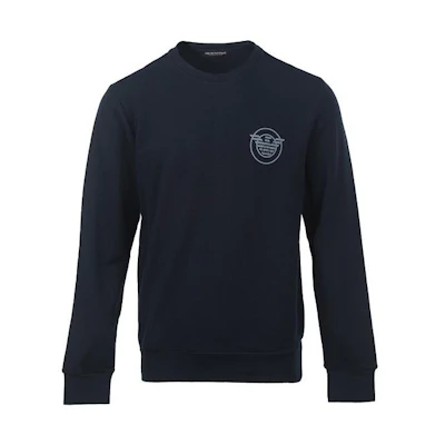 Emporio Armani FW22 Logo Print Crewneck Pullover Sweatshirt Men’s Navy 111785-2F573-00135