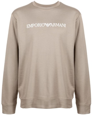 EMPORIO ARMANI FW22 Logo Print Crewneck Pullover Sweatshirt Brown For Men. 8N1MR6-1JRIZ-F176 Order EMPORIO ARMANI FW22 Logo Print Crewneck Pullover Sweatshirt Brown For Men. 8N1MR6-1JRIZ-F176