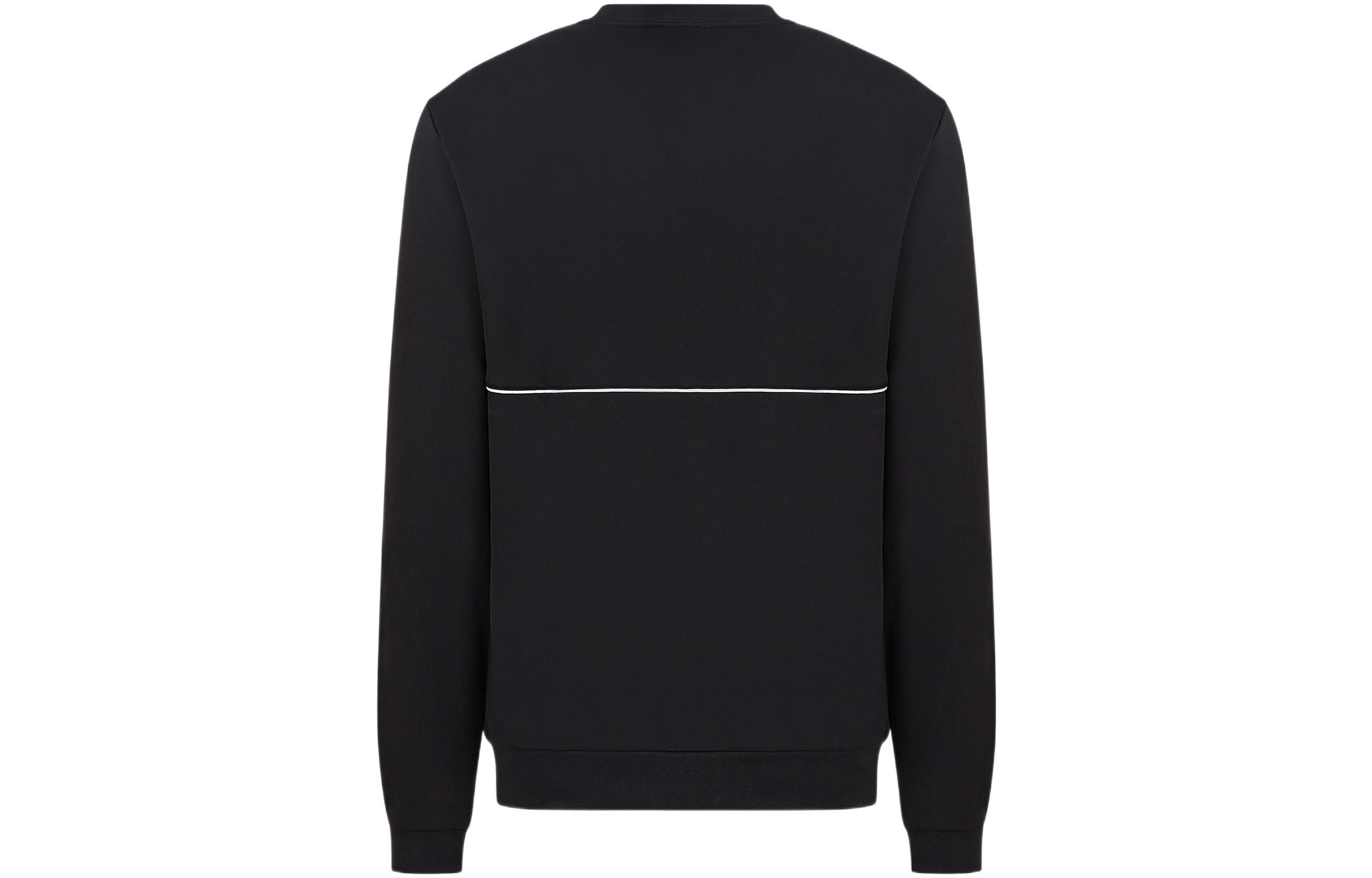 Lookbook Emporio Armani FW22 Logo Print Striped Sweatshirt Hitam 6LPM02-PJ16Z-1200