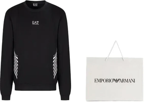 Emporio Armani FW22 Logo Print Striped Sweatshirt Hitam 6LPM02-PJ16Z-1200 Shop Emporio Armani FW22 Logo Print Striped Sweatshirt Hitam 6LPM02-PJ16Z-1200