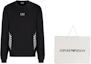 Shop Emporio Armani FW22 Logo Print Striped Sweatshirt Hitam 6LPM02-PJ16Z-1200