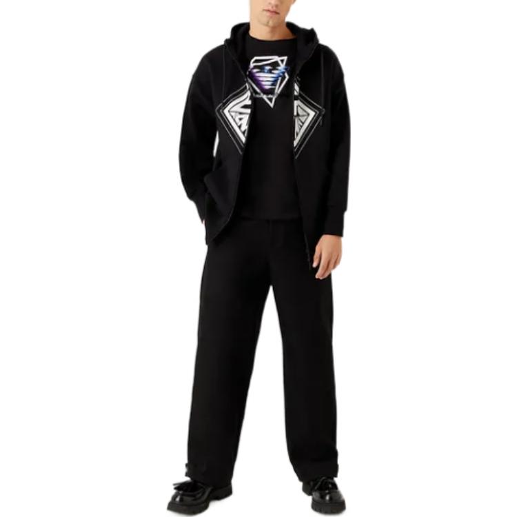 Emporio Armani FW22 Logo Print Zip-Up Sweatshirt Black 6L1B7Q1-JZ9Z1-0999 圖 3