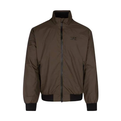 Emporio Armani FW22 Logo Print Zip Jacket for Men in Ink Black 6LPB27-PN27Z-1866