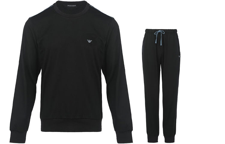 Emporio Armani FW22 Logo Printed Sweatshirt & Pants Set Black 111928-2F561-00020