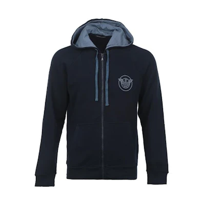 Emporio Armani FW22 Logo Zip-Up Hoodie Jacket Navy Blue 1118352-F5730-0135