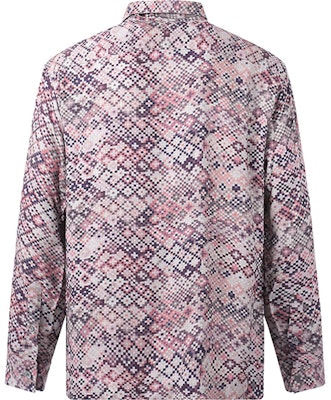 EMPORIO ARMANI FW22 Mosaic Print Long Sleeve Shirt for Men in Grey and Pink. H31FA1-C114C-037 Lookbook EMPORIO ARMANI FW22 Mosaic Print Long Sleeve Shirt for Men in Grey and Pink. H31FA1-C114C-037