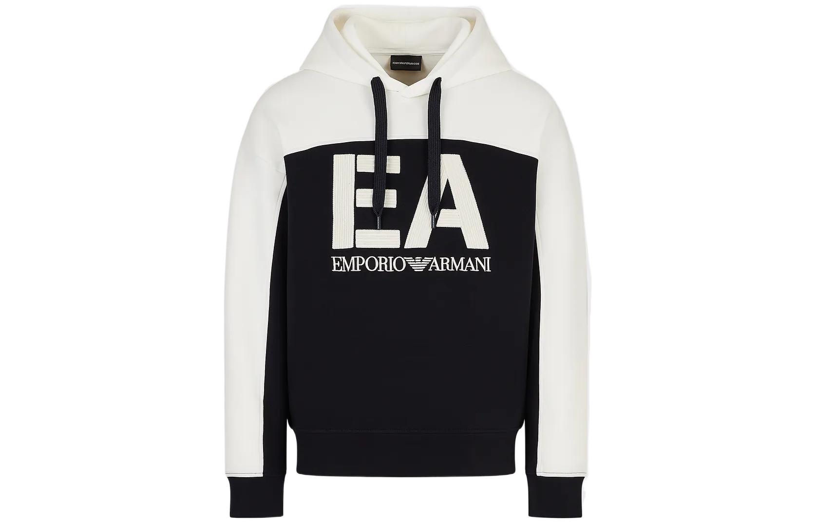 Emporio Armani FW22 Navy Blue Contrast Logo Hoodie Men 6L1MB11-JHSZ1-0920