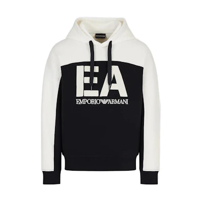 Emporio Armani FW22 Navy Blue Contrast Logo Hoodie Men 6L1MB11-JHSZ1-0920