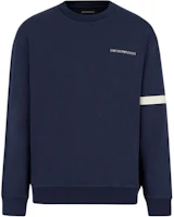 Emporio Armani FW22 Navy Blue Crewneck Sweatshirt with Logo Print 6K1MB9-1JSCZ1-09E6 Emporio Armani FW22 Navy Blue Crewneck Sweatshirt with Logo Print 6K1MB9-1JSCZ1-09E6