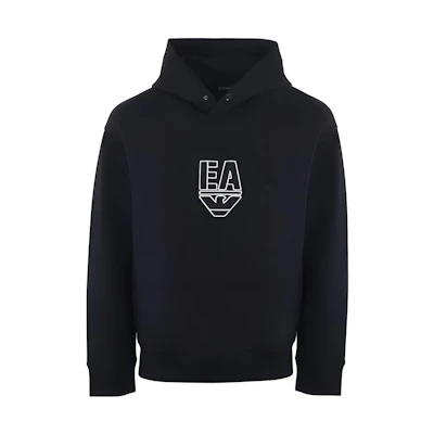 Emporio Armani FW22 Navy Blue Hoodie with Logo Print for Men 6L1MC4-1JHSZ-0920