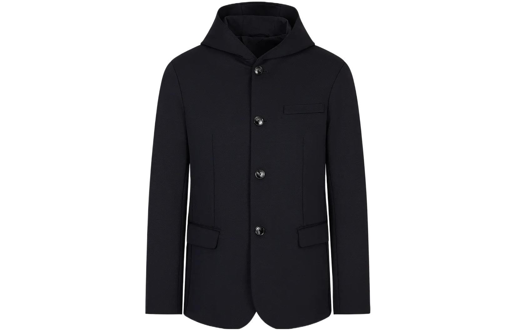 Order Emporio Armani FW22 海軍藍單排扣連帽夾克外套。 6L1GN6-1JJYZ-0920