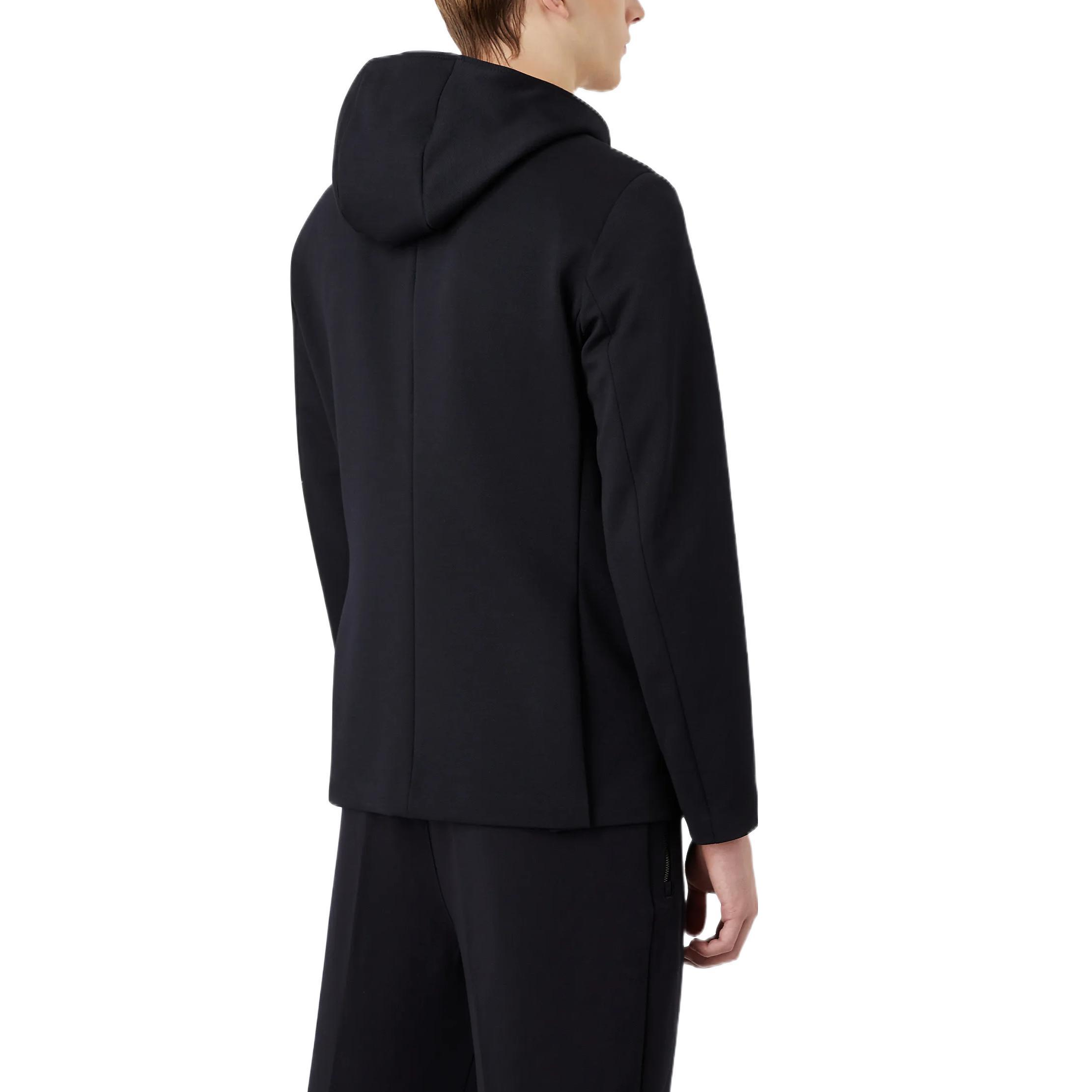 Purchase Emporio Armani FW22 海軍藍單排扣連帽夾克外套。 6L1GN6-1JJYZ-0920