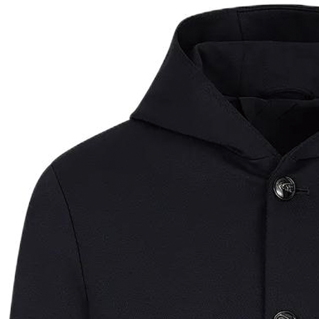 Sizing Emporio Armani FW22 海軍藍單排扣連帽夾克外套。 6L1GN6-1JJYZ-0920