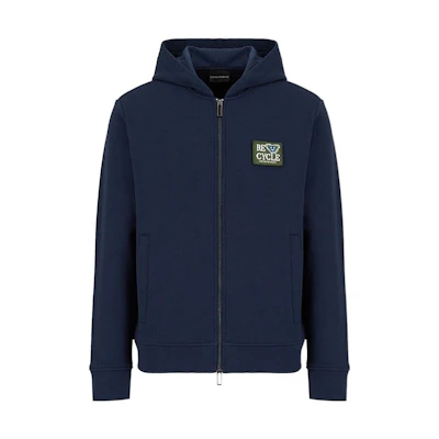 Emporio Armani FW22 Navy Hoodie with Logo Patch 6K1ML4-1JWXZ1-0208