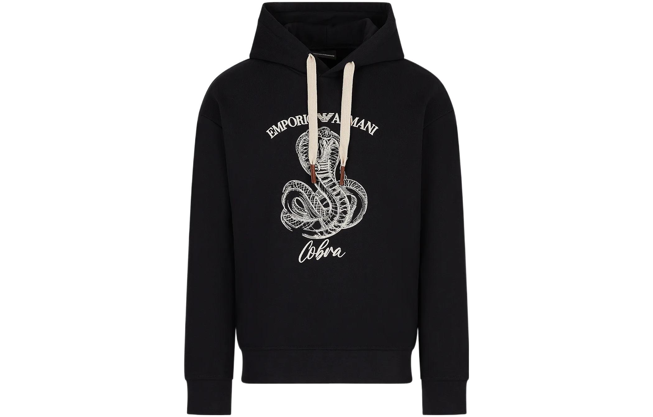 Emporio Armani FW22 Navy Hoodie with Snake Embroidery and Drawstring 6L1MM51-JWPZ1-0920 圖 2