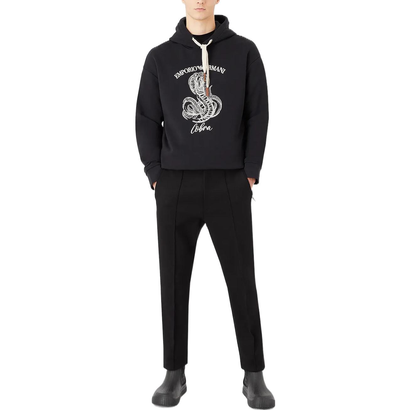 Emporio Armani FW22 Navy Hoodie with Snake Embroidery and Drawstring 6L1MM51-JWPZ1-0920 圖 3