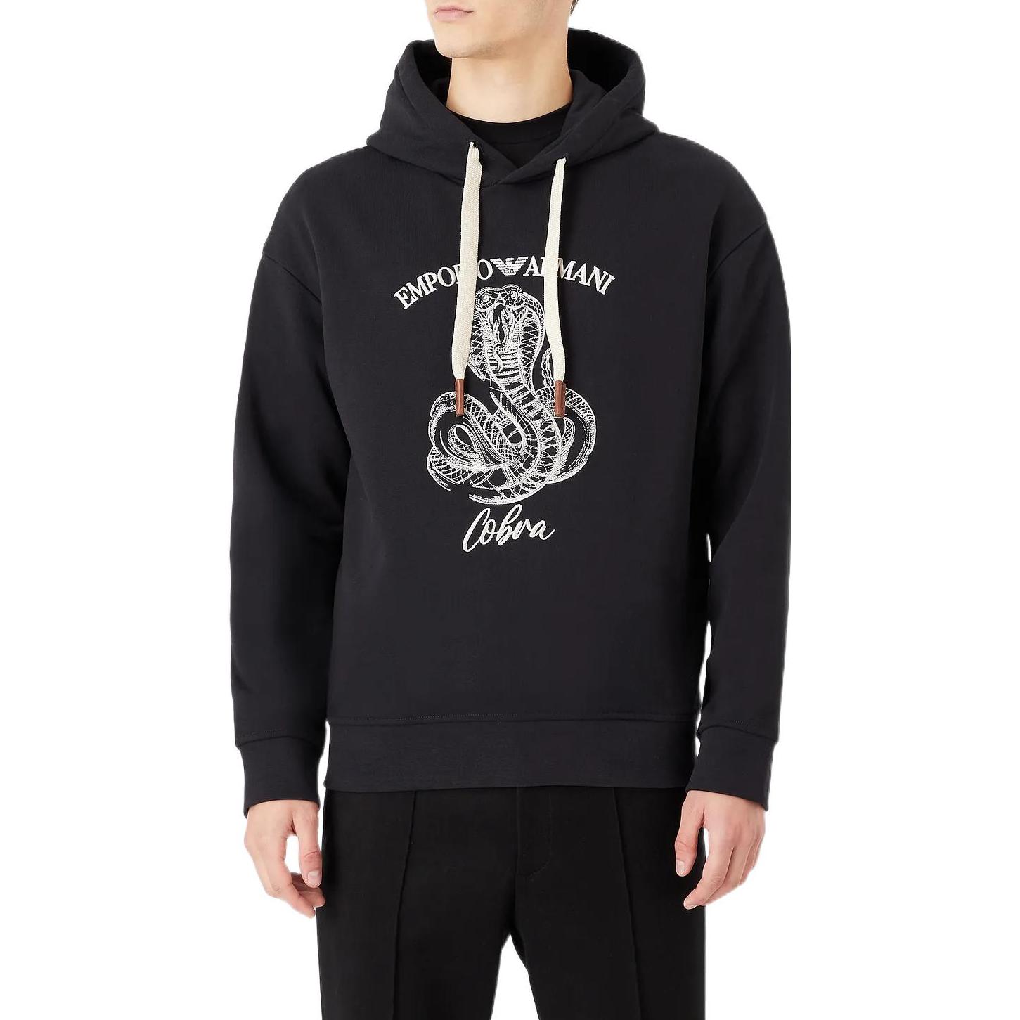 Emporio Armani FW22 Navy Hoodie with Snake Embroidery and Drawstring 6L1MM51-JWPZ1-0920 圖 4
