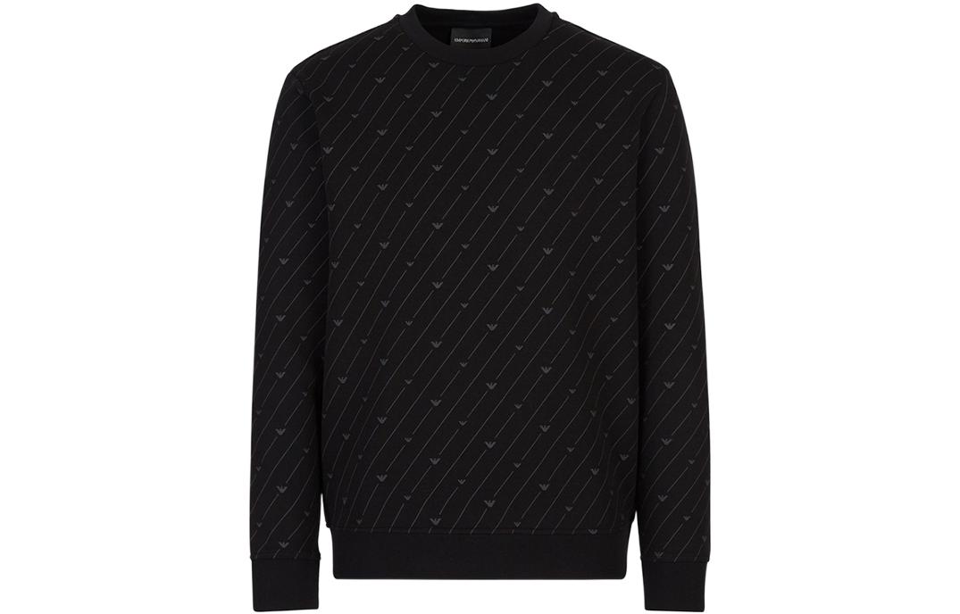 Emporio Armani FW22 Navy Logo Print Crewneck Relaxed Fit Sweatshirt 6L1M78-1JHSZ-0994