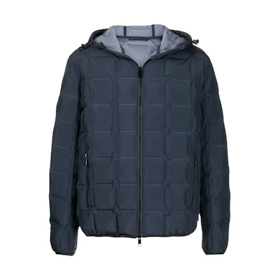Emporio Armani FW22 Navy Quilted Hooded Jacket 3LZB10-ZNIDZ-25AS